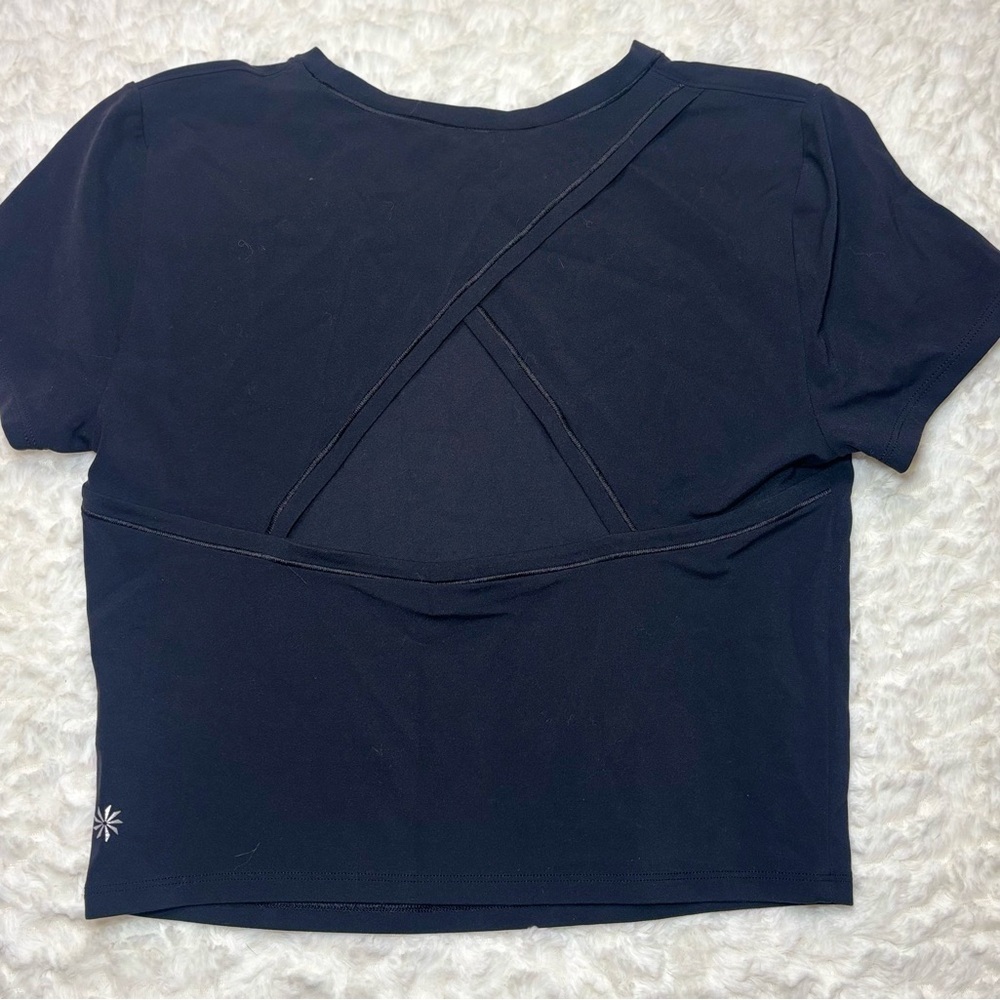 Athleta Women's Black Short Sleeve Tee - Picture 2 of 3